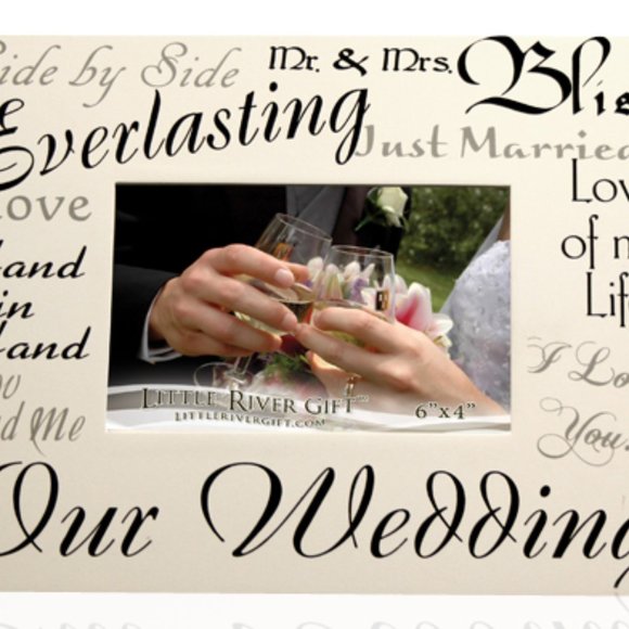 OUR WEDDING 8" x 10" White & Black Photo Frame - Picture 8 of 8